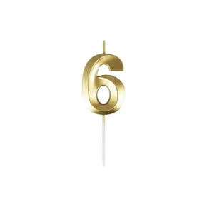 Sviečka číslo 6 – zlatá